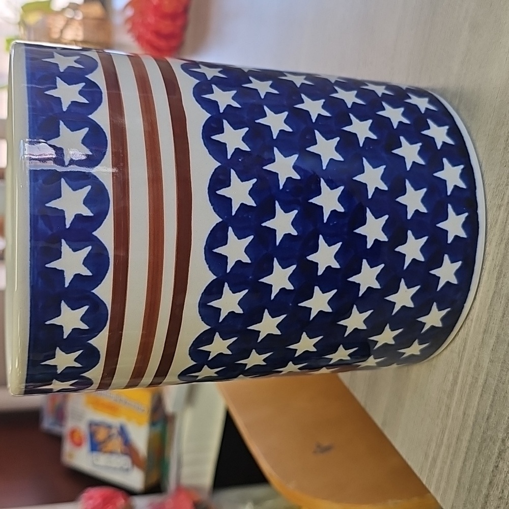 Polish Pottery Utensil Crock